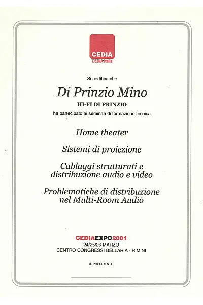 CEDIA CERTIFICATE 1