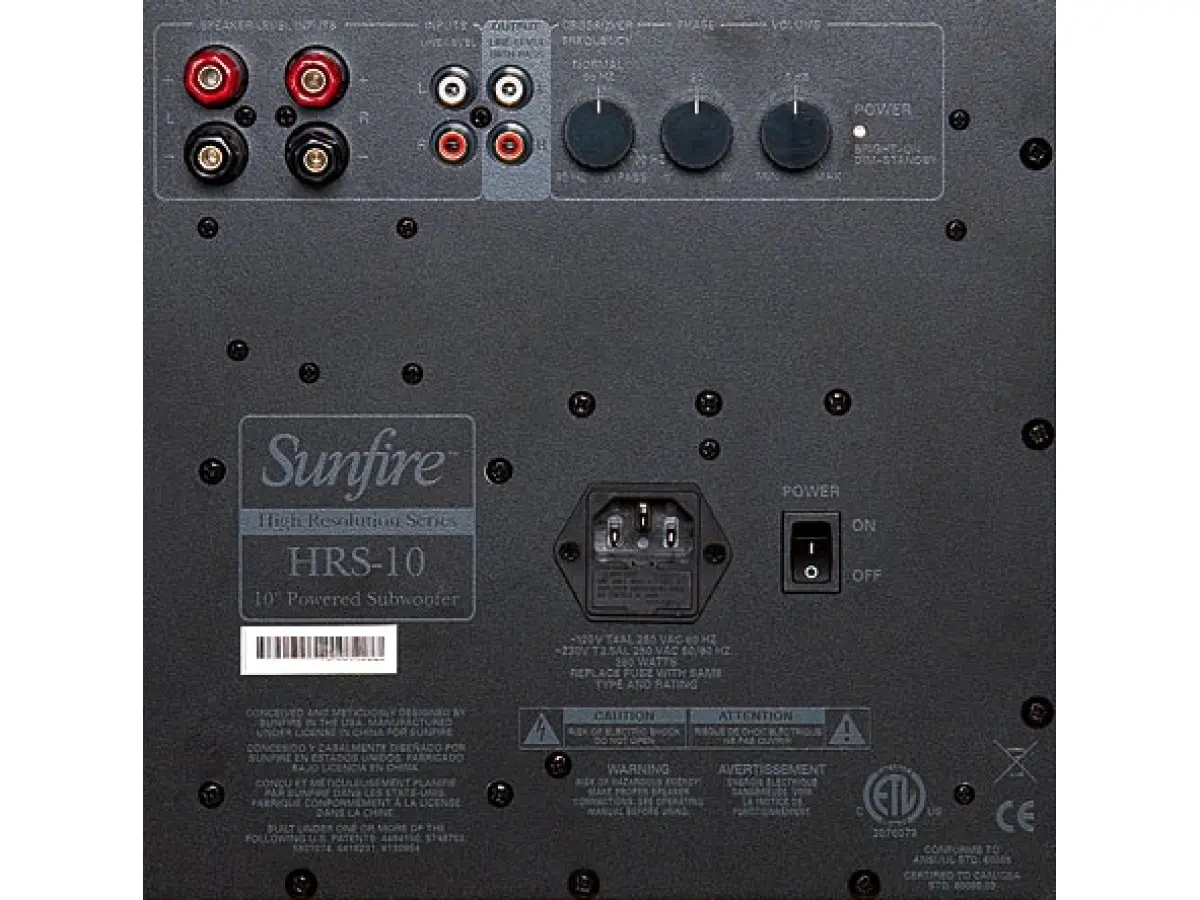 subwoofer sunfire hrs10