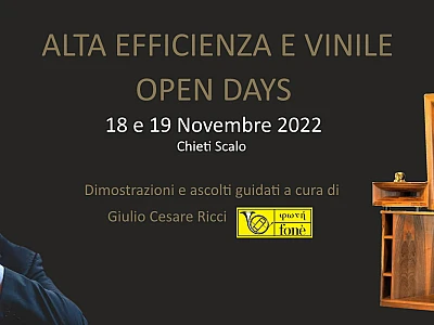 ALTA EFFICIENZA E VINILE OPEN DAYS