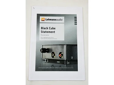 LEHMANN AUDIO BLACK CUBE STATEMENT